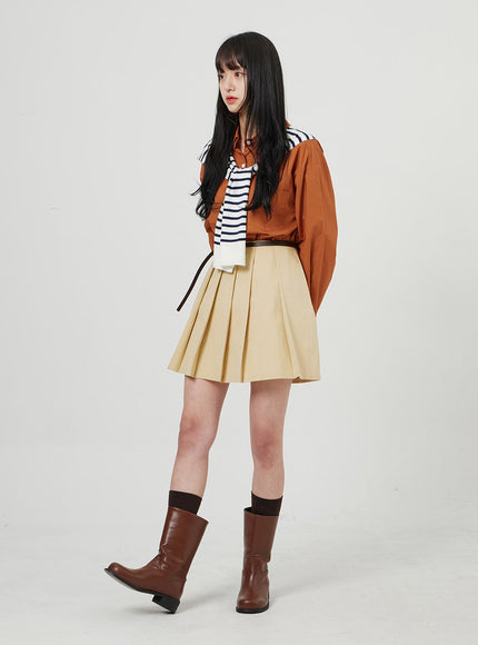 簡約百褶迷你裙OF324