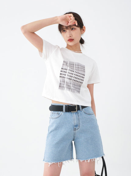 毛邊長牛仔短褲 CA29