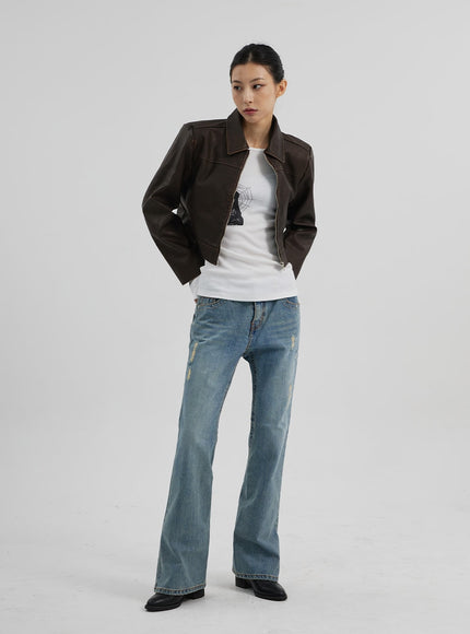 圖案羅紋針織上衣CF309