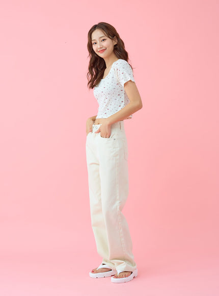 Basic Semi Wide Cotten Pants BG04