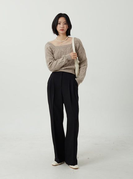 Wide Leg Tailored Pants OJ309