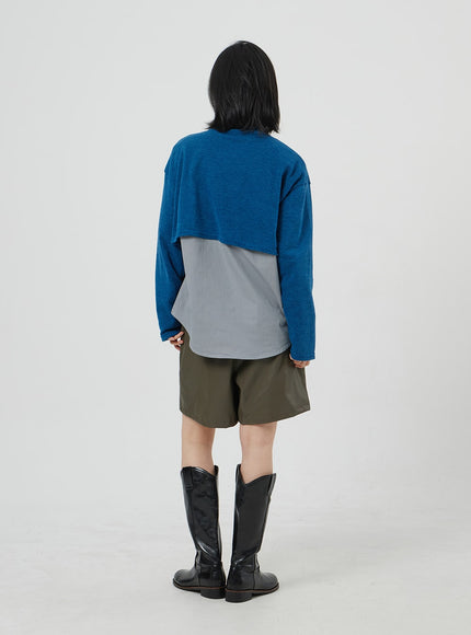 人造皮百慕大短褲 OM303