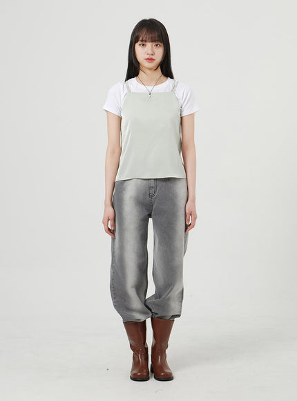 緞面無袖上衣 OF327