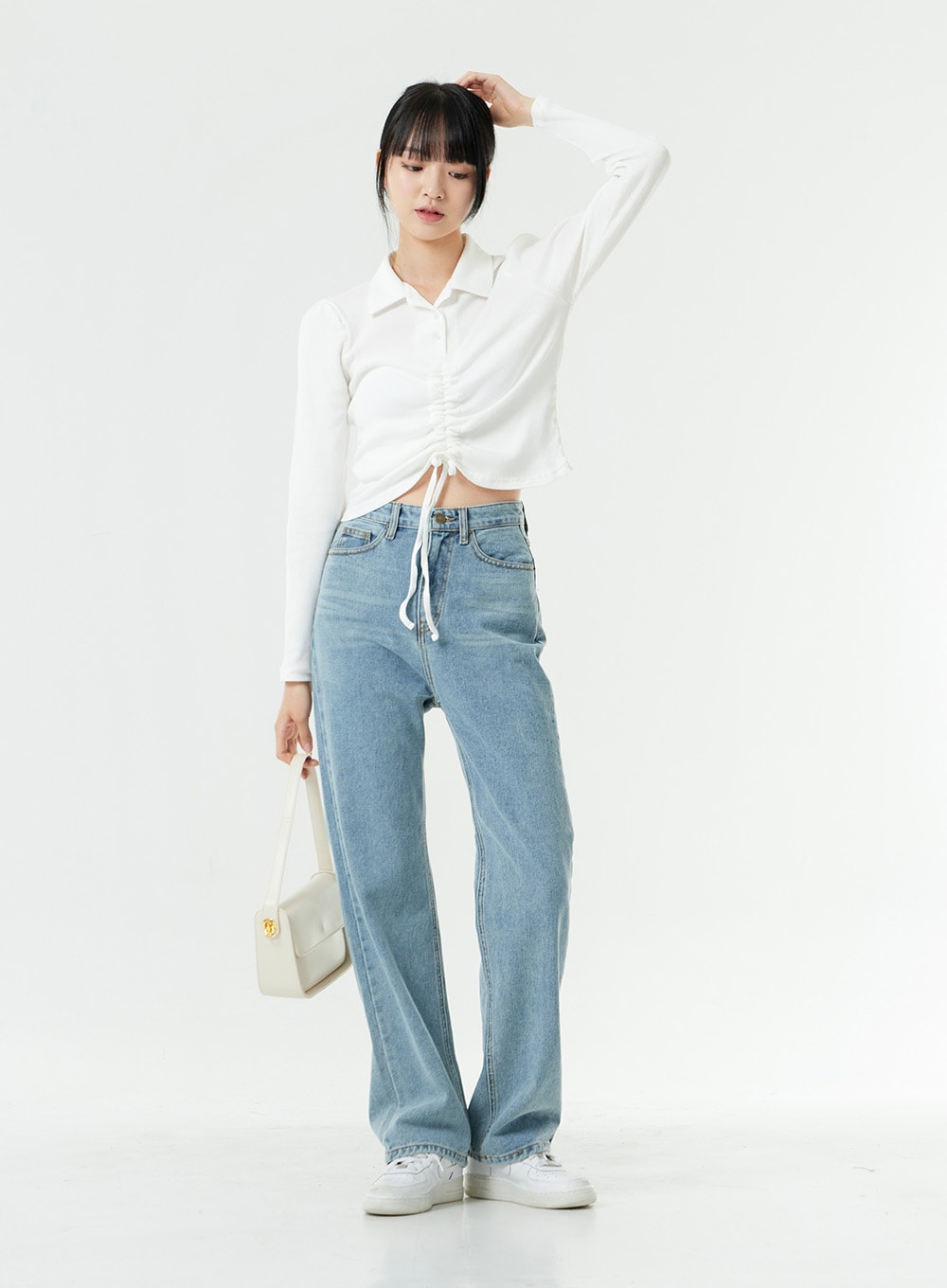 Washed Light Blue Maxi Jeans OS01