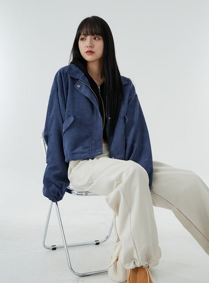 Ankle String Elastic Wide Pants OO28