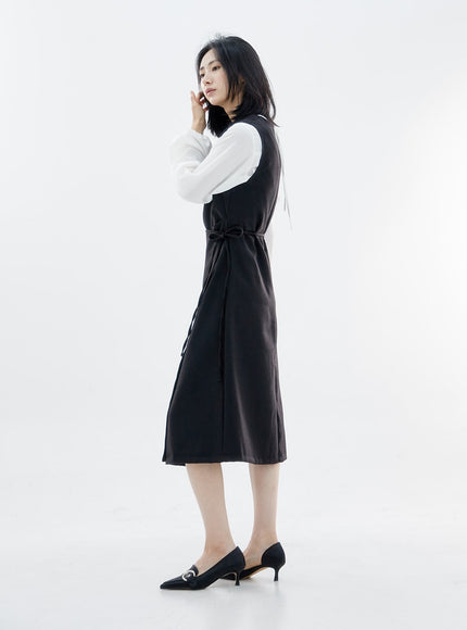 金屬扣人造皮革低跟鞋 OO05