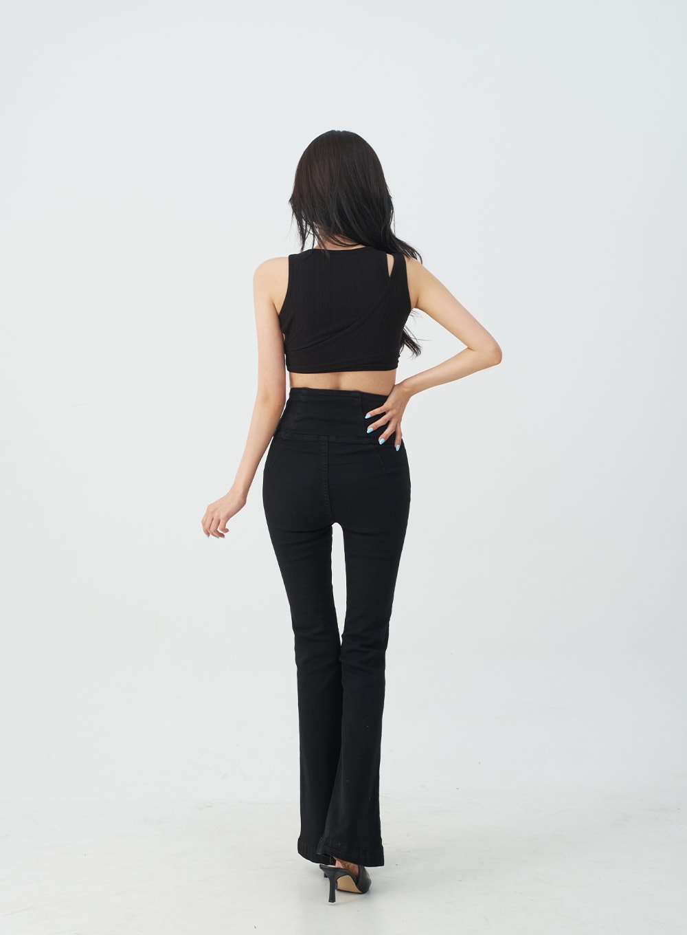 Banded Boot-Cut Highwaisted Pants IJ23