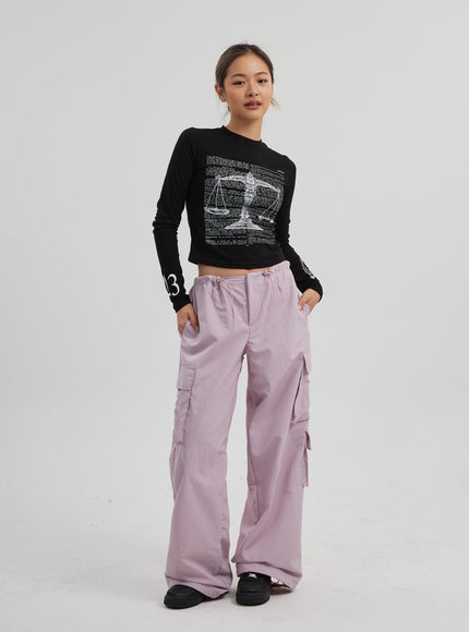 抽繩工裝寬鬆褲 CF313