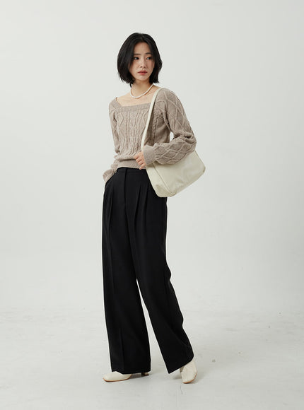 Wide Leg Tailored Pants OJ309
