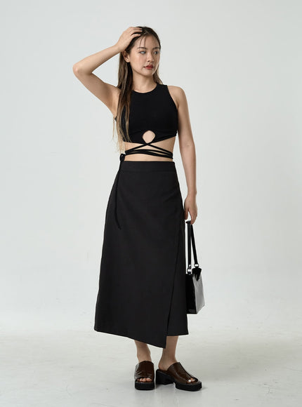 Waist Strap Cropped Tank Top CU8