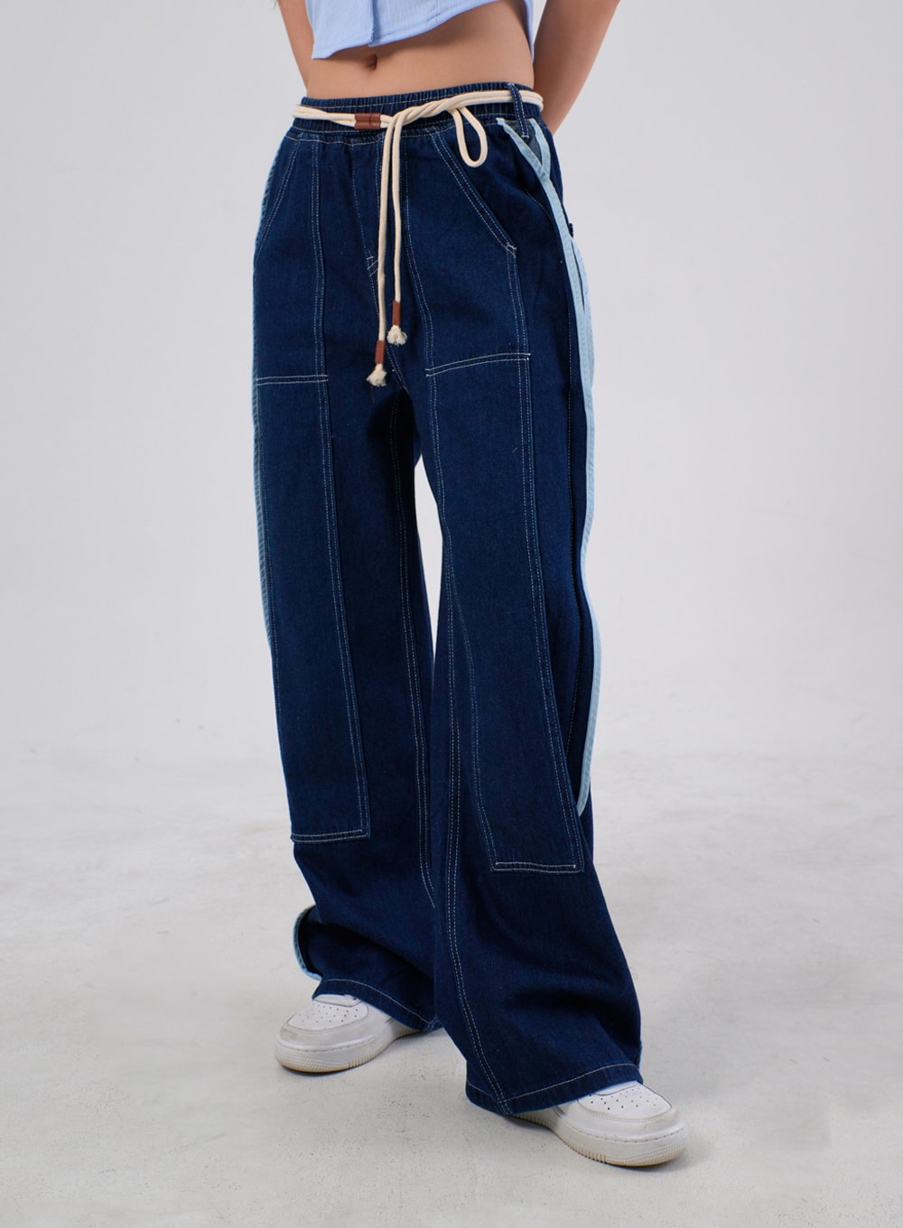 Stripe Baggy Jeans IA304