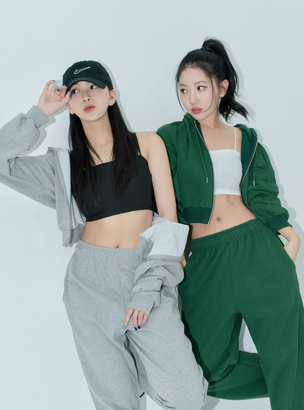 Lewkin Soft Basic Two Way Hoodie Zip Up C1210