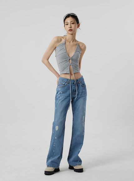 低腰微喇牛仔褲 CF309