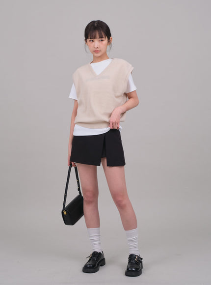 Skort with Front Slit C2701