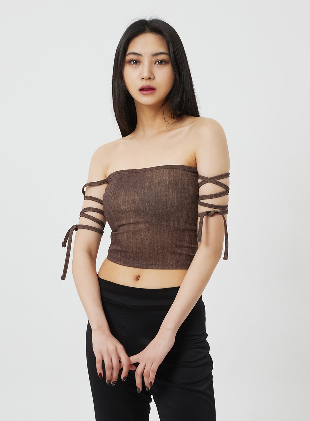 Lace-Up Detail Tube Top BF323
