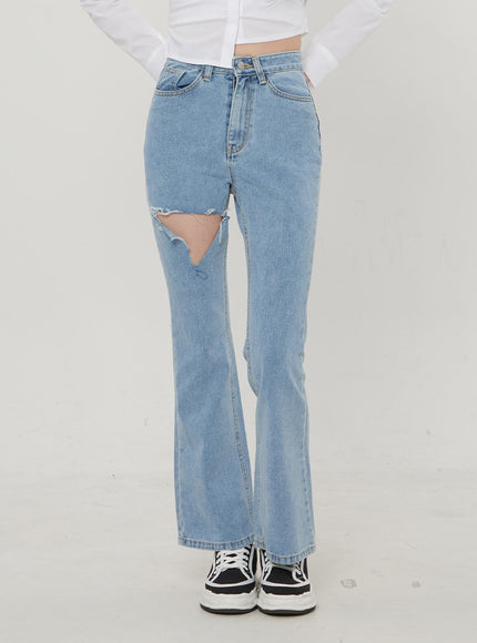 破洞微喇牛仔褲 BF306