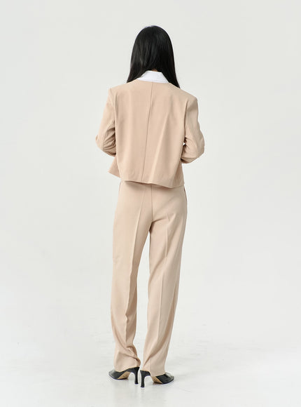 無領半短款西裝外套 OS13