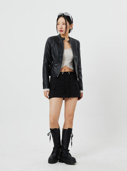 Drawstring Mini Skirt CF314