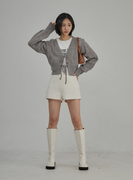 Tweed High Waist Shorts OJ304