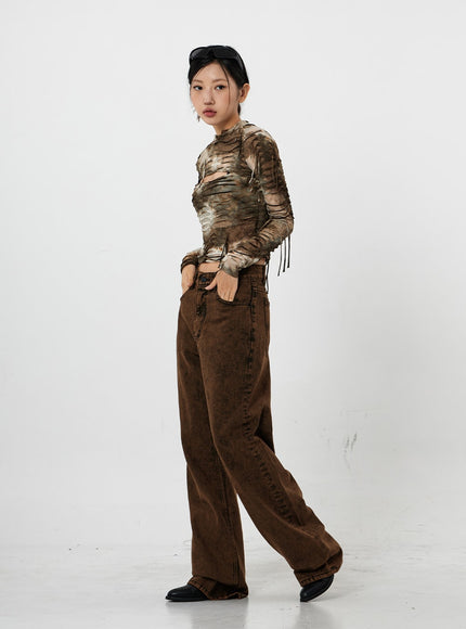 水洗寬牛仔褲男女通用 CS21