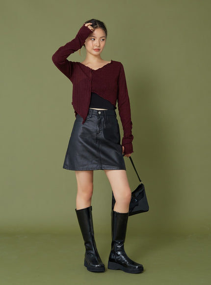 Faux Leather Miniskirt CG12