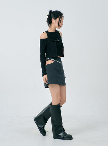 Cut Out Side Mini Skirt BD23