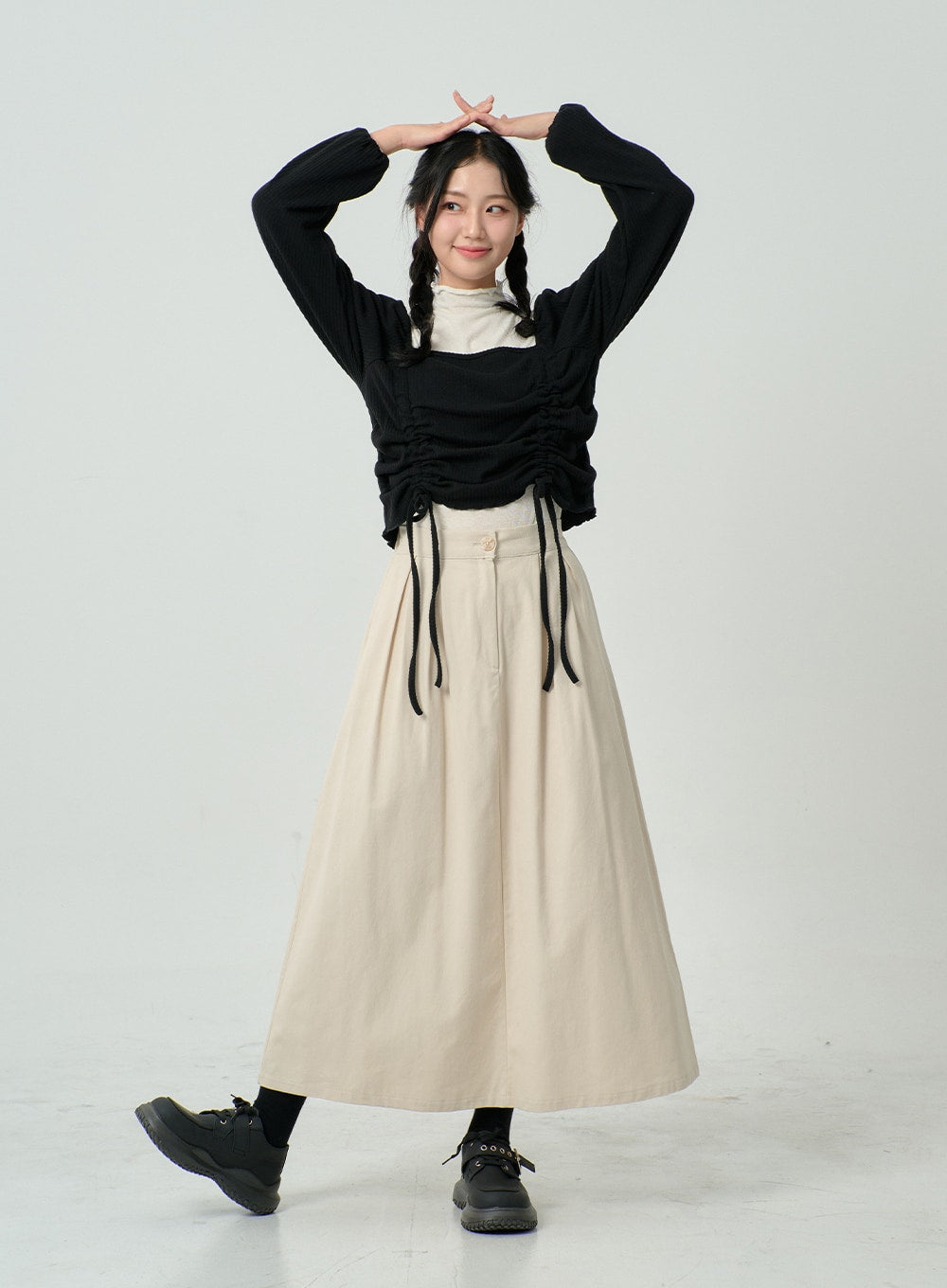 High Waist Bending Long Skirt BN03