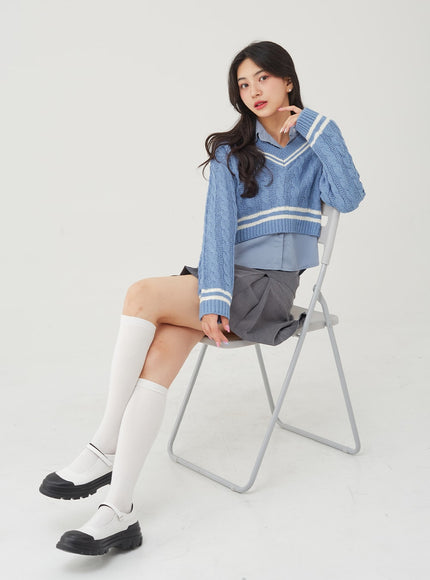 Basic Tone Down Color Crop Shirt BG23