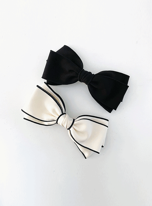 Double Ribbon Hair Pin Korean Women's Fashion LEWKIN