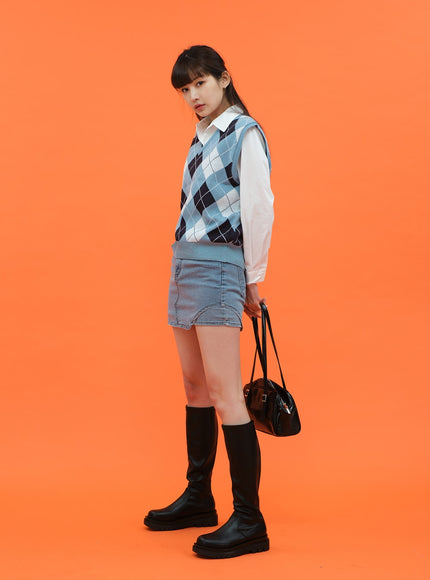 菱形圖案背心 C1703 