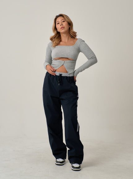 Sexy Square Neck Front Hole Top IN22