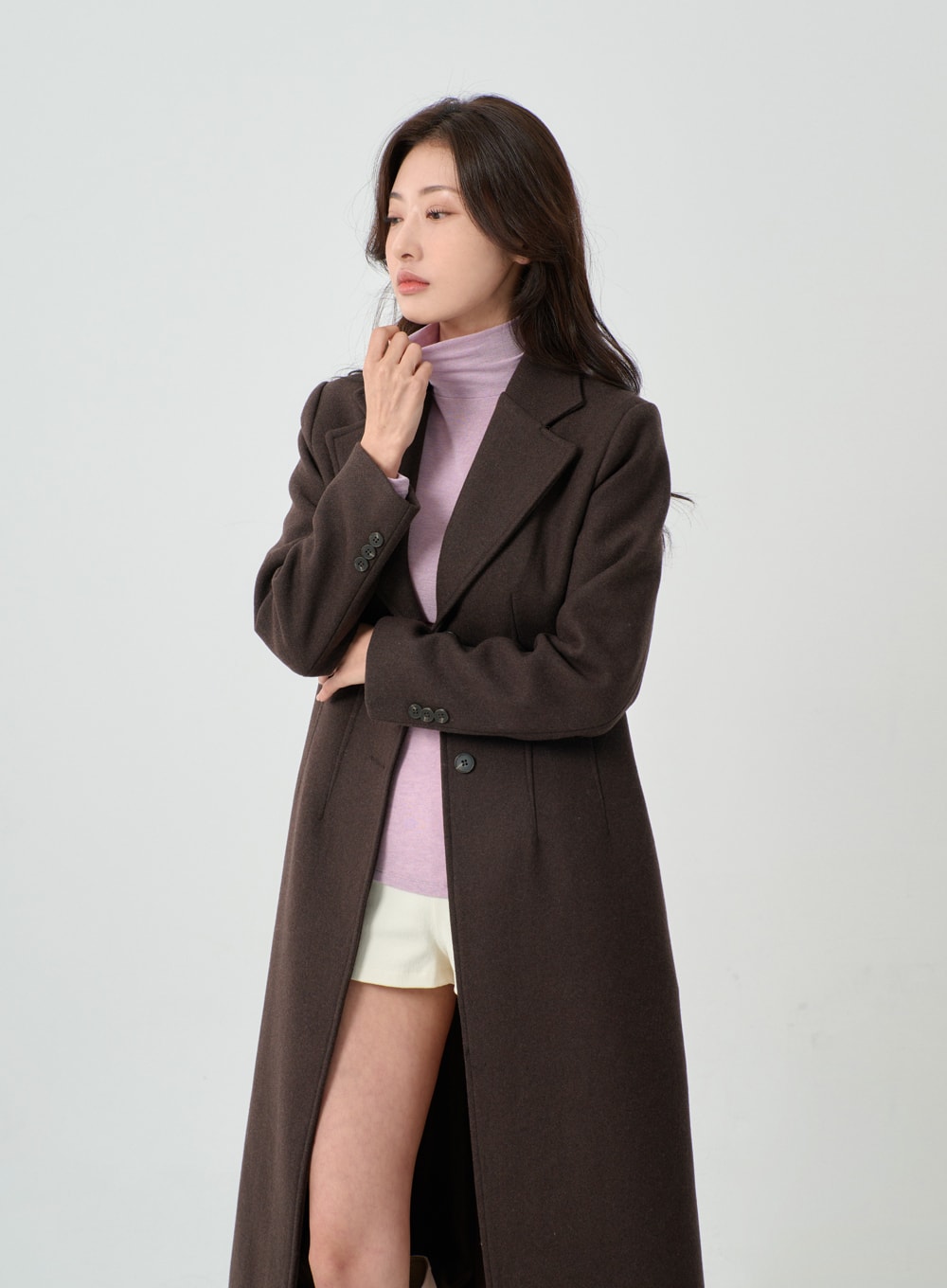 Uniqlo women wool sales blend wrap coat