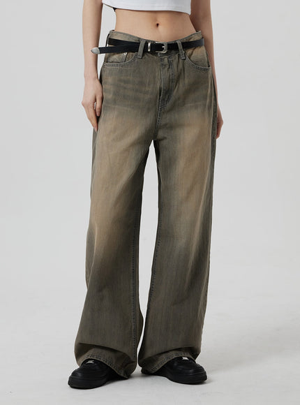 復古水洗寬鬆牛仔褲 CF307