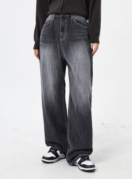 Wide Leg Black Jeans CM315