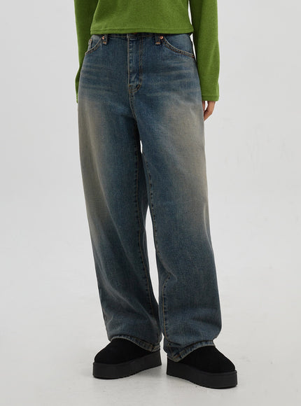 中腰寬鬆牛仔褲男女通用 CJ330