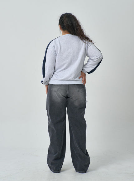 加兩色V領衛衣IF317