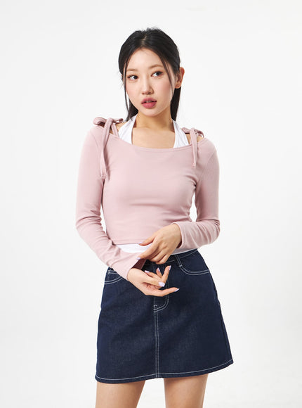 Ribbon Cropped Top CA306