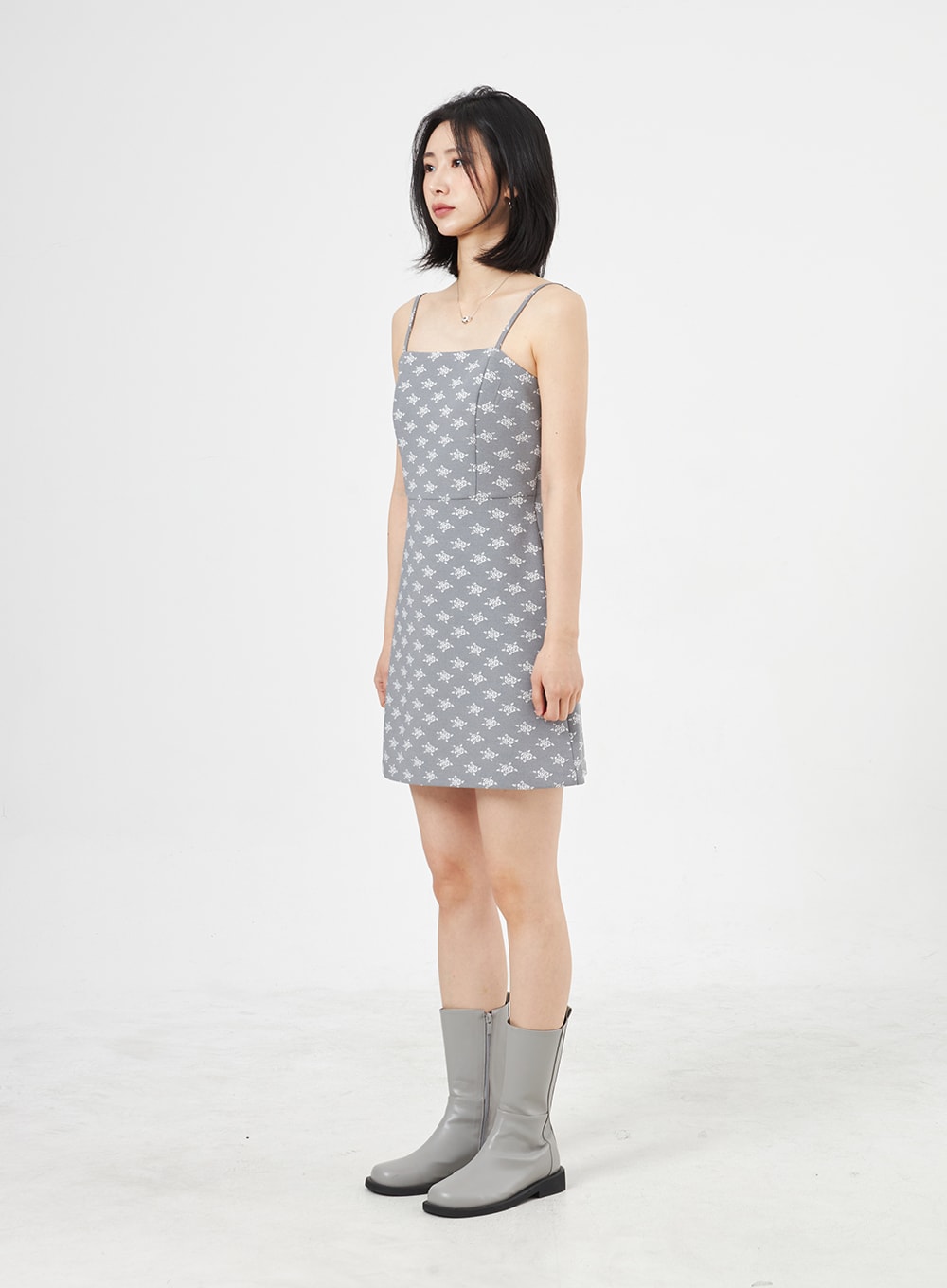 玫瑰印花迷你連衣裙 OA310