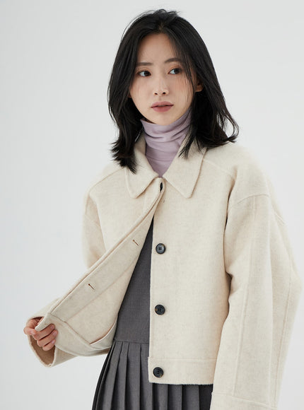 Hidden Button Short Coat ON07