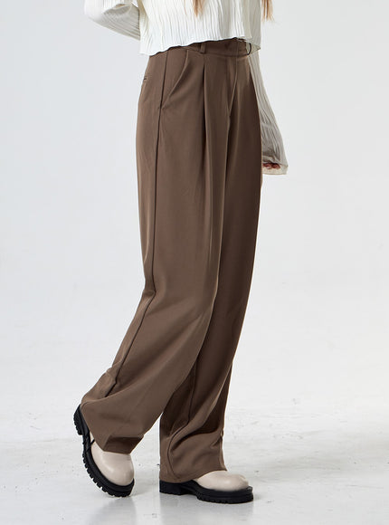 Pintuck Wide Tailored Pants With 3 Versions Of Length CG24