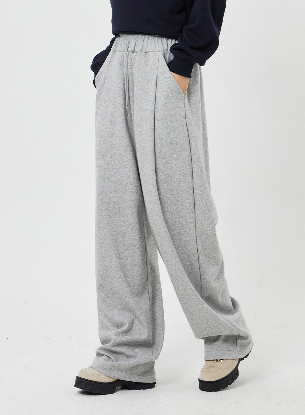 White baggy cheap track pants