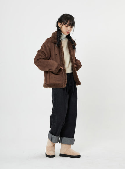 Shearling Button Jacket BN07