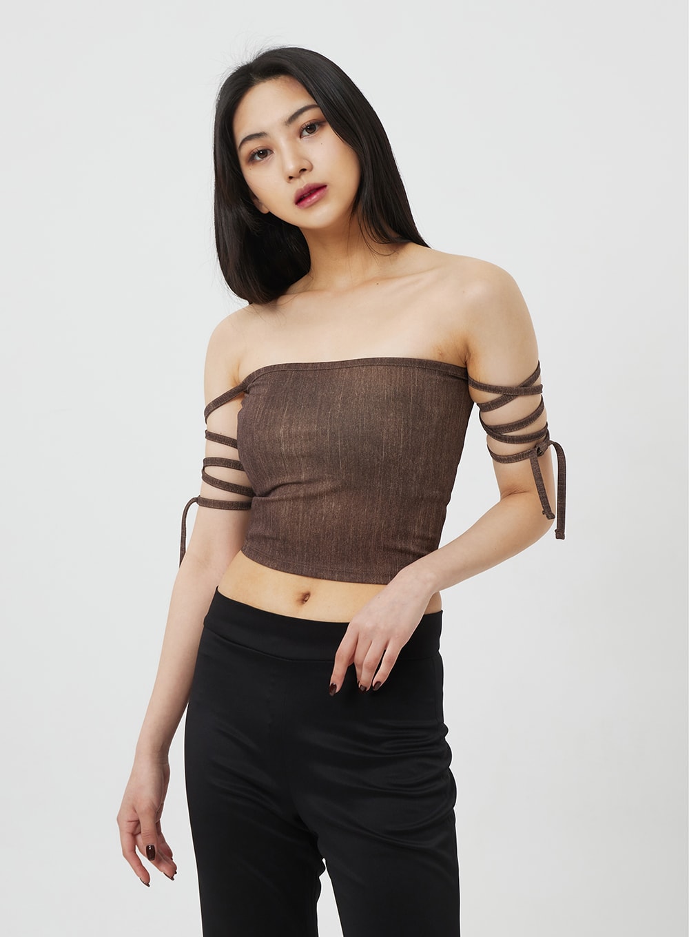 Lace-Up Detail Tube Top BF323