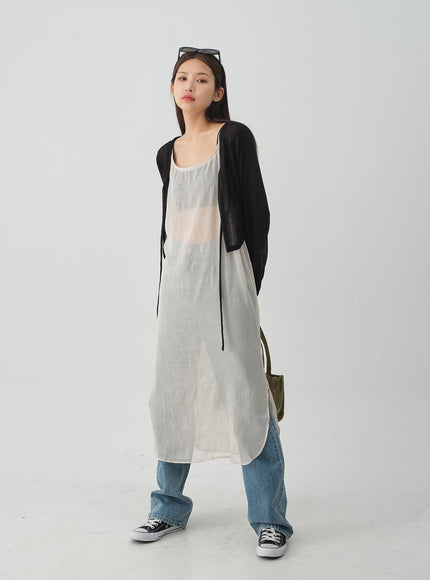 透明寬鬆波萊羅短上衣 CJ08