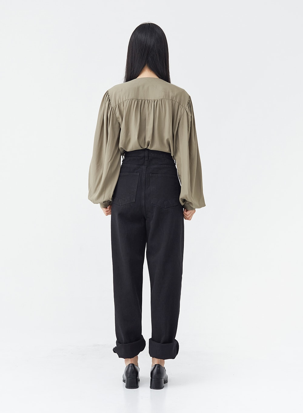 Pintuck Black Jeans OG18