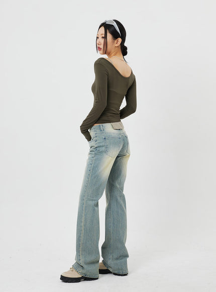 低腰微喇牛仔褲 CF315