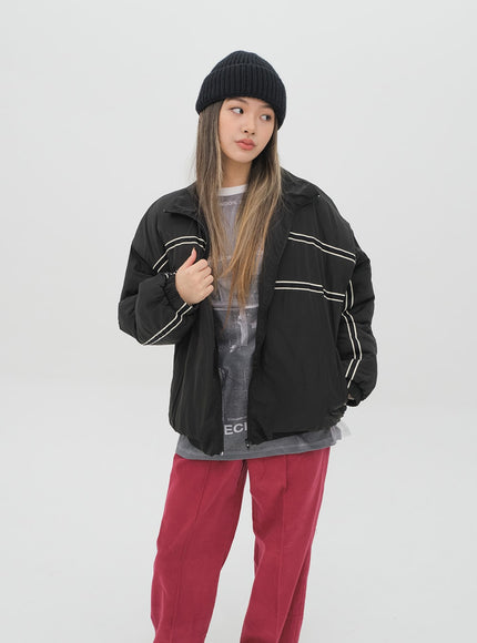 Puffer Jacket with Line Detail