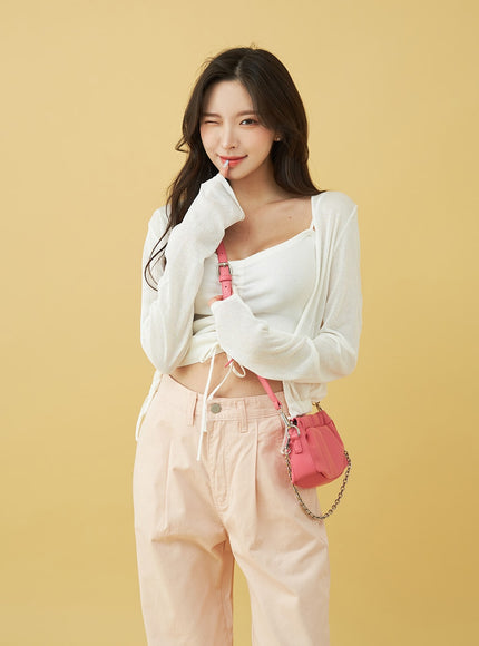 SIngle Pin-tuck Wide Cotton Pants BU13