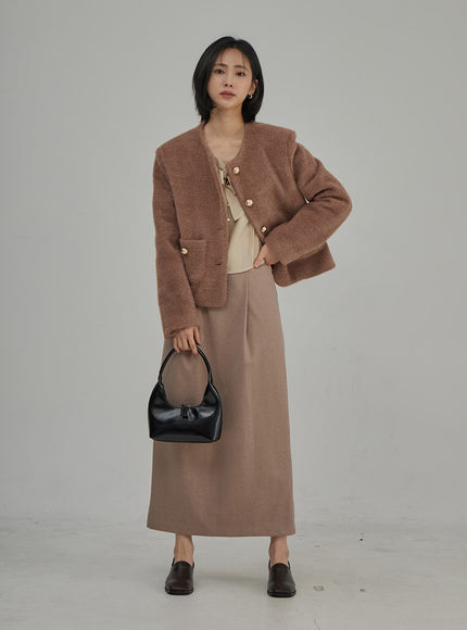 Ribbon Detail Button Cropped Blouse OJ304