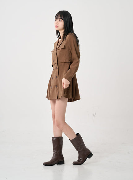 Square Toe Mid-Calf Boots BO18